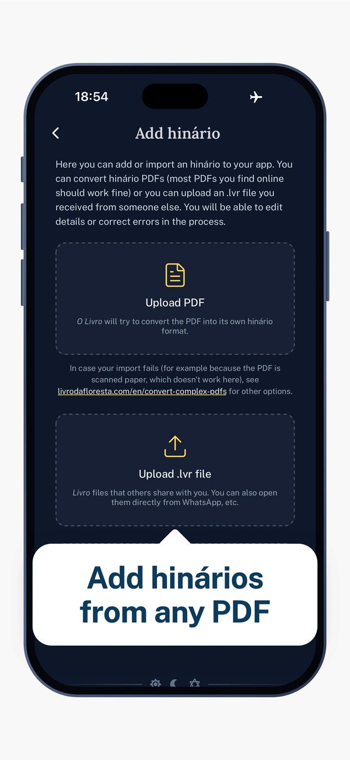 Add hinários from any PDF